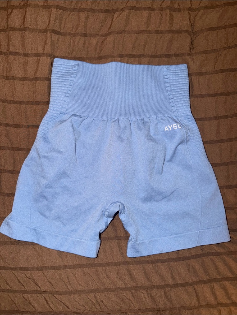 AYBL Light Blue Seamless High-Waist Athletic Shorts